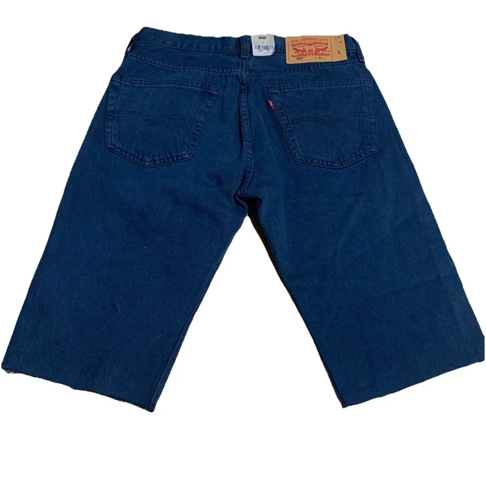 Levi's 501 Button Fly Blue Dark Cut Off‎ Shorts Mens  Size 31X12